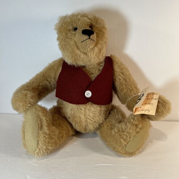 1995 Pat Murphy Bear "Silly Olde Bear" 16" Mohair Artist Signed USA Vest Rare - Picture 1 of 13